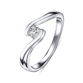 Diamantový zásnubný prsteň z bieleho zlata - Elara