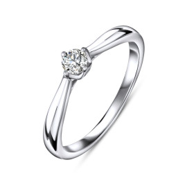 Diamantový zásnubný prsteň z bieleho zlata - Calista