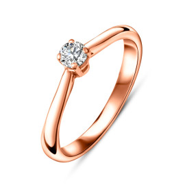 Diamantový zásnubný prsteň z ružového zlata - Zephyra