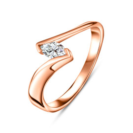 Diamantový zásnubný prsteň z ružového zlata - Calliope