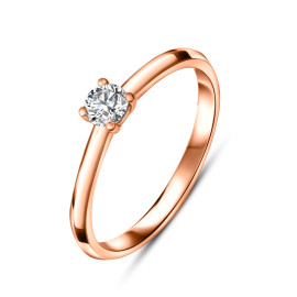 Diamantový zásnubný prsteň z ružového zlata - Amarante