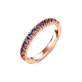 Prsteň z ružového zlata s modrým kameňom - Azura