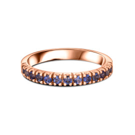 Prsteň z ružového zlata s modrým kameňom - Azura