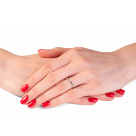 Diamantový zásnubný prsteň z bieleho zlata - Varinia
