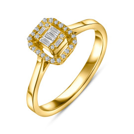Diamantový prsteň zo žltého zlata - Lysandra