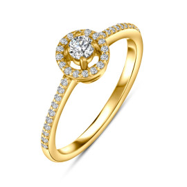 Diamantový prsteň zo žltého zlata - Eudora