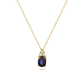 Diamantový náhrdelník zo žltého zlata so zafírom - Evadne
