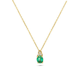 Diamantový náhrdelník zo žltého zlata so smaragdom - Cressida