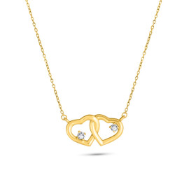 Diamantový náhrdelník zo žltého zlata v tvare srdiečka - Veradisia