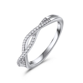 Diamantový prsteň z bieleho zlata - Daphne 