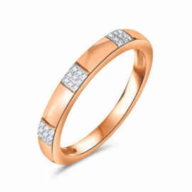 Diamantový prsteň z ružového zlata - Edwige