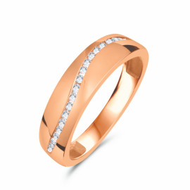 Diamantový prsteň z ružového zlata - Claudine 
