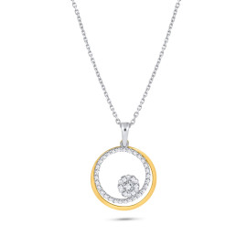 Diamantový náhrdelník z bieleho a žltého zlata - France 