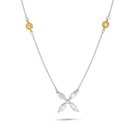 Diamantový náhrdelník z bieleho zlata - Emma 