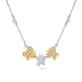 Diamantový náhrdelník z bieleho a žltého zlata - Ève