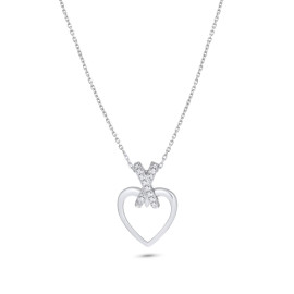 Diamantový náhrdelník z bieleho zlata v tvare srdiečka - Géraldine