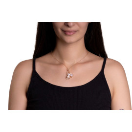 Diamantový náhrdelník z ružového zlata s perlami - Marceline
