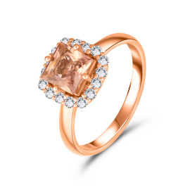 Diamantový prsteň z ružového zlata s turmalínom - Eowen
