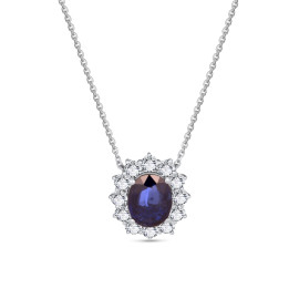 Diamantový náhrdelník z bieleho zlata so zafírmi - Isolda