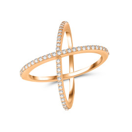 Diamantový prsteň z ružového zlata - Valeraine