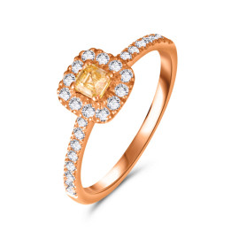 Diamantový prsteň z ružového zlata - Ellowyn