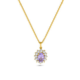 Diamantový náhrdelník zo žltého zlata s tanzanitom - Isolde