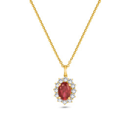 Diamantový náhrdelník zo žltého zlata s turmalínom - Azalea