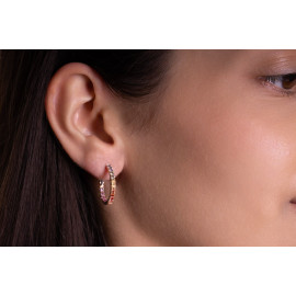 Diamantové náušnice z ružového zlata so zafírmi - Ondina