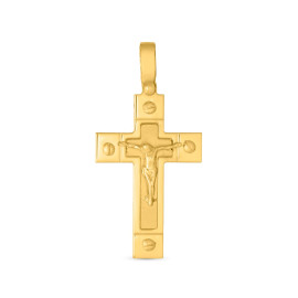 Prívesok zo žltého zlata s náboženským motívom v tvare krížika - Karyne