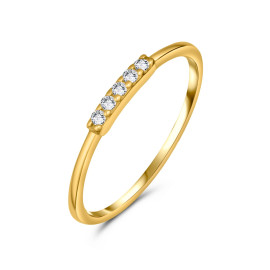 Prsteň zo žltého zlata so zirkónmi - Ludivine