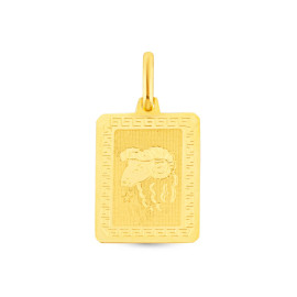 Prívesok zo žltého zlata  znamenie Baran v tvare platničky