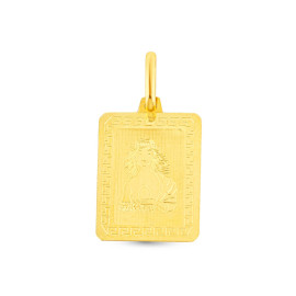 Prívesok zo žltého zlata  v tvare platničky znamenie Panna