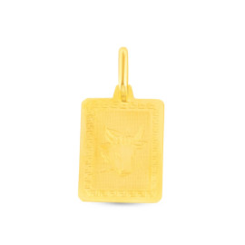 Prívesok zo žltého zlata v tvare platničky znamenie Býka 