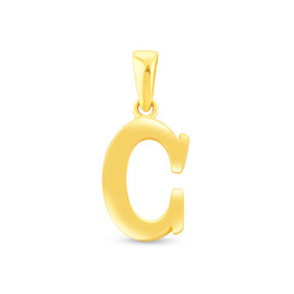 Prívesok zo žltého zlata v tvare písmena C