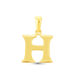 Prívesok zo žltého zlata v tvare písmena H