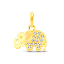 Prívesok zo žltého zlata so zirkónmi v tvare sloníka