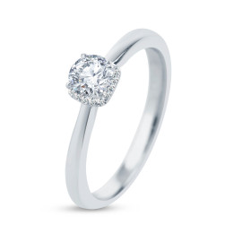 Diamantový zásnubný prsteň z bieleho zlata