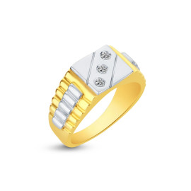 Prsteň zo žltého a bieleho zlata