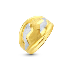 Prsteň zo žltého a bieleho zlata