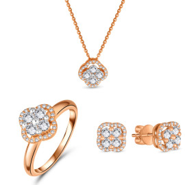 Diamantový set šperkov z ružového zlata - Rosamunde