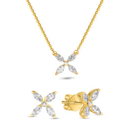 Diamantový set šperkov zo žltého zlata - Rosaria
