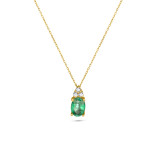 Diamantový náhrdelník zo žltého zlata so smaragdom - Isolde