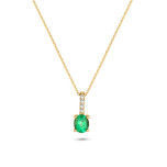 Diamantový náhrdelník zo žltého zlata so smaragdom - Azalea