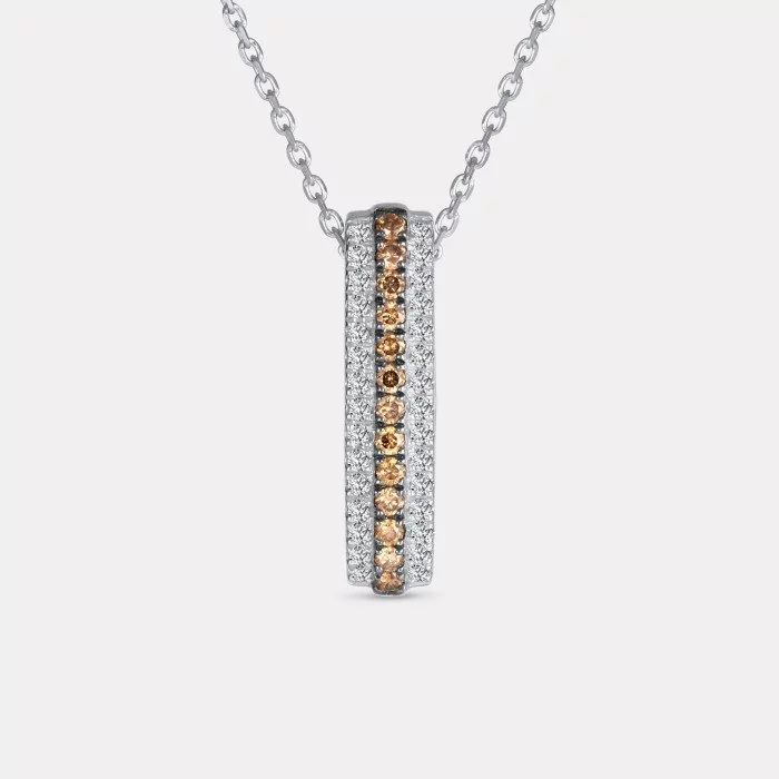 Náhrdelník s hnedými a bielymi diamantmi 