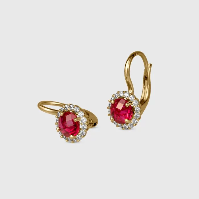 Náušnice so simulovaným rubínom - Romina