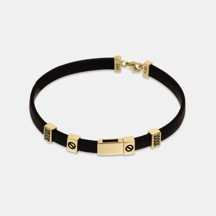 Kaučukový náramok zo žltého zlata - Viviana