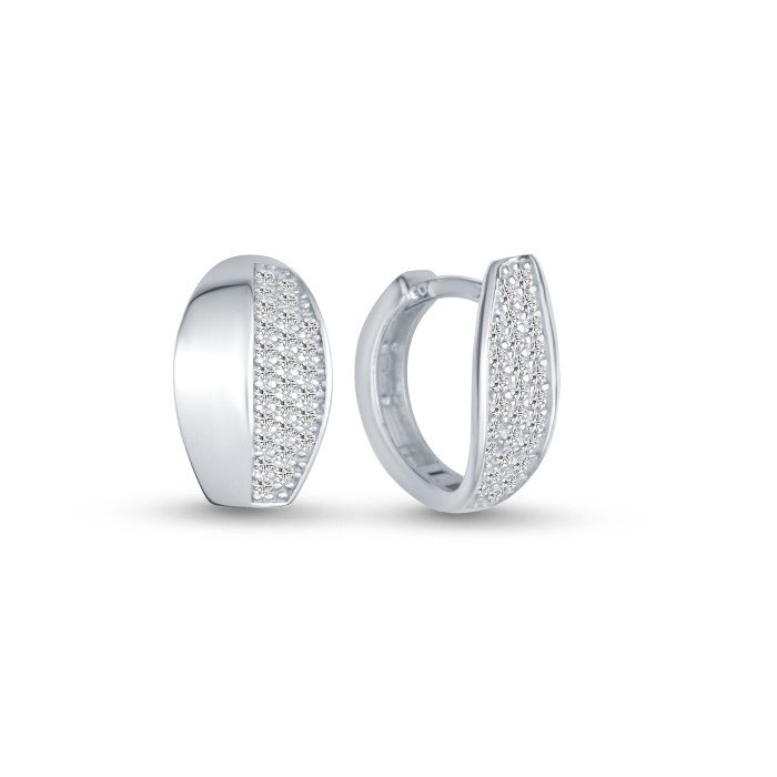 Náušnice z bieleho zlata so zirkónmi