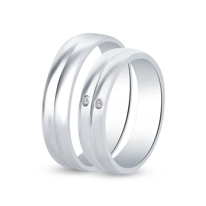 Svadobné obrúčky so zirkónmi 5mm z bieleho zlata