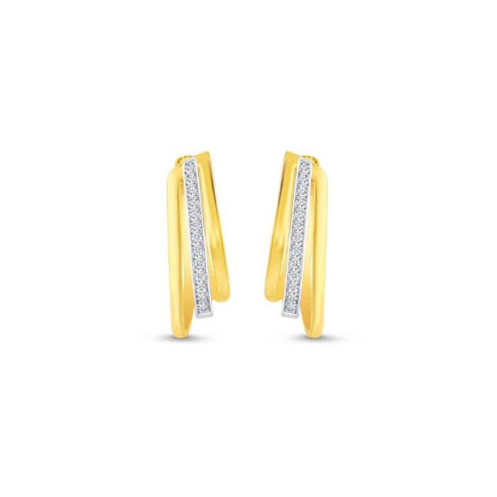 Náušnice zo žltého zlata so zirkónmi