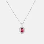 Diamantový náhrdelník s rubínom z 18k bieleho zlata - Raelynn